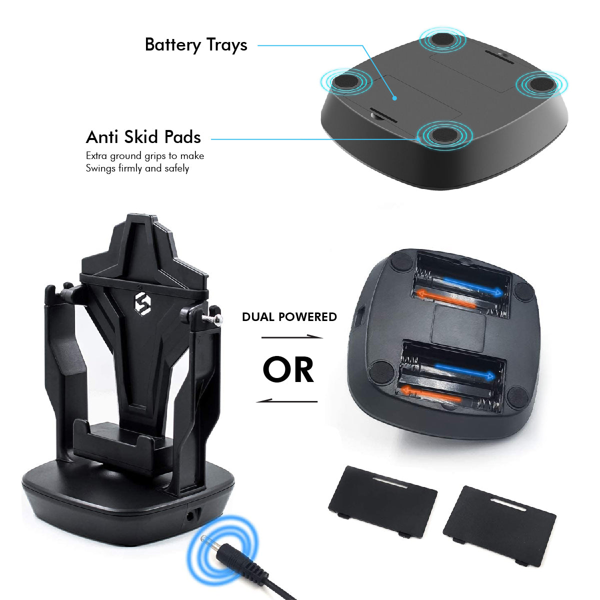 Double power options both battery and usb cabe